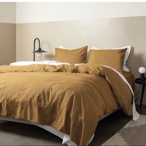 🌞Parachute Brushed Cotton King Duvet +Sham Set Ochre
